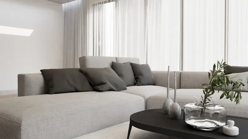 Minimalizm wnętrz – elegancki salon w stonowanych kolorach. Zdjęcie: dada _design, pexels